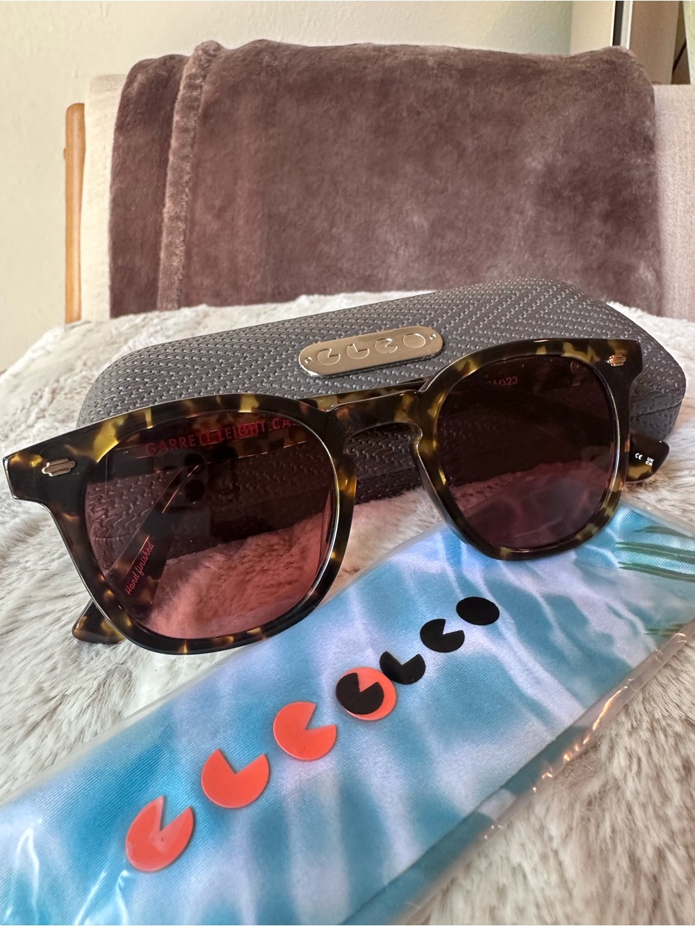 Garrett Leight Tortoise Frame Sunglasses with Brown Lenses